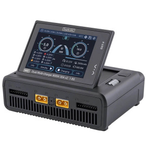 Зарядное устройство ToolkitRC M8D — DC 800W×2 / 1600W SYNC, 2 канала, 30A (50A SYNC), LiPo/LiHV/LiFe/Li-ion/NiMH/Pb 1–8S, USB-C PD 65W, IPS 3.5". Photo 2